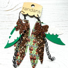 Randans fringe hoop earrings- gameday- football bows-Dear Me Southern Boutique, located in DeRidder, Louisiana