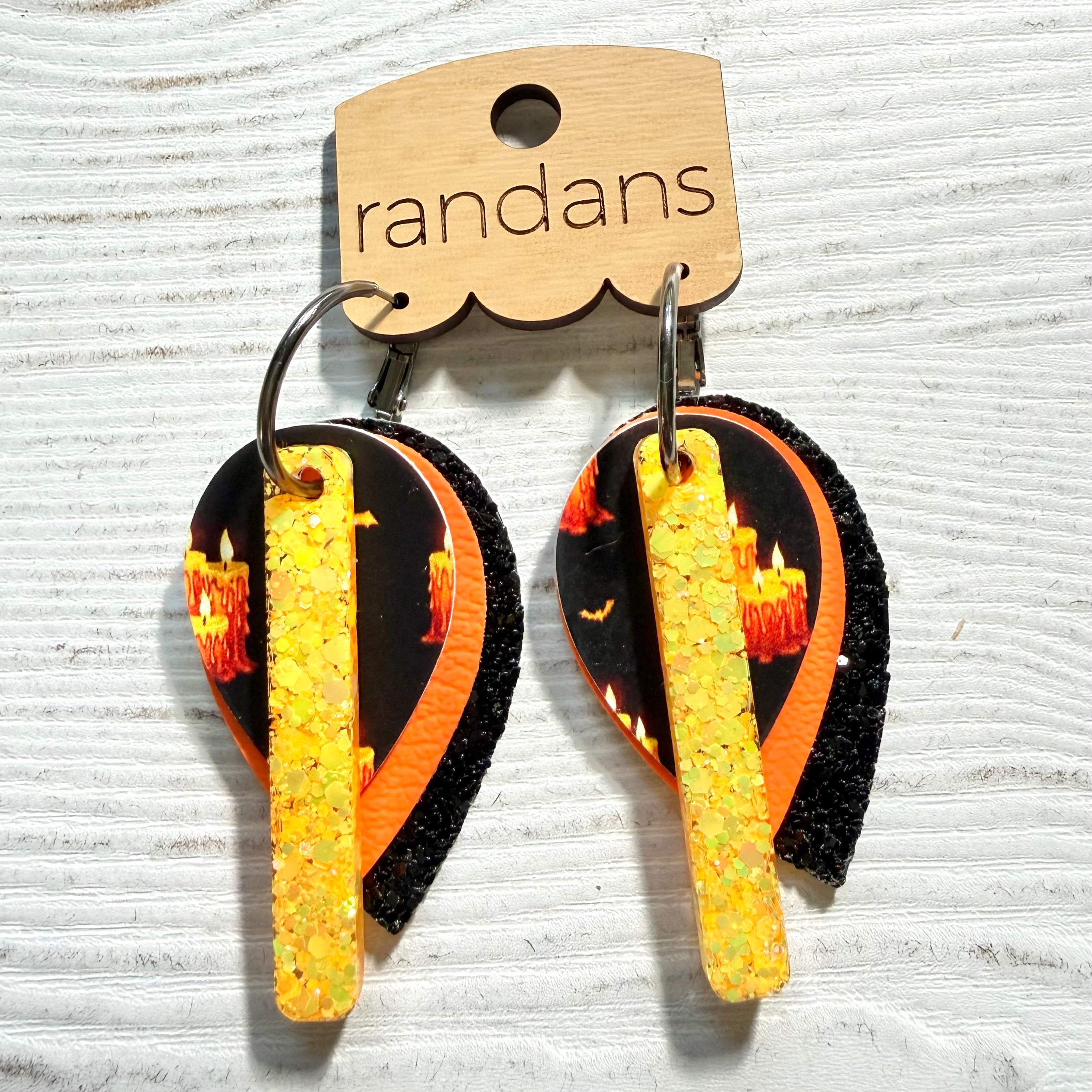 Randans petite fringe hoop earrings- Halloween- candles-Dear Me Southern Boutique, located in DeRidder, Louisiana