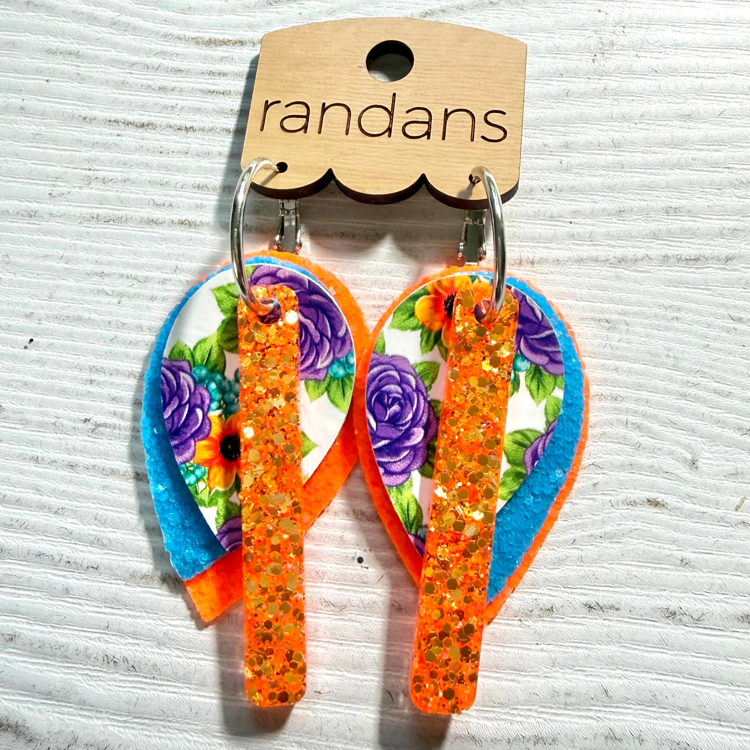 Randans petite fringe hoop earrings- Halloween - floral-Dear Me Southern Boutique, located in DeRidder, Louisiana