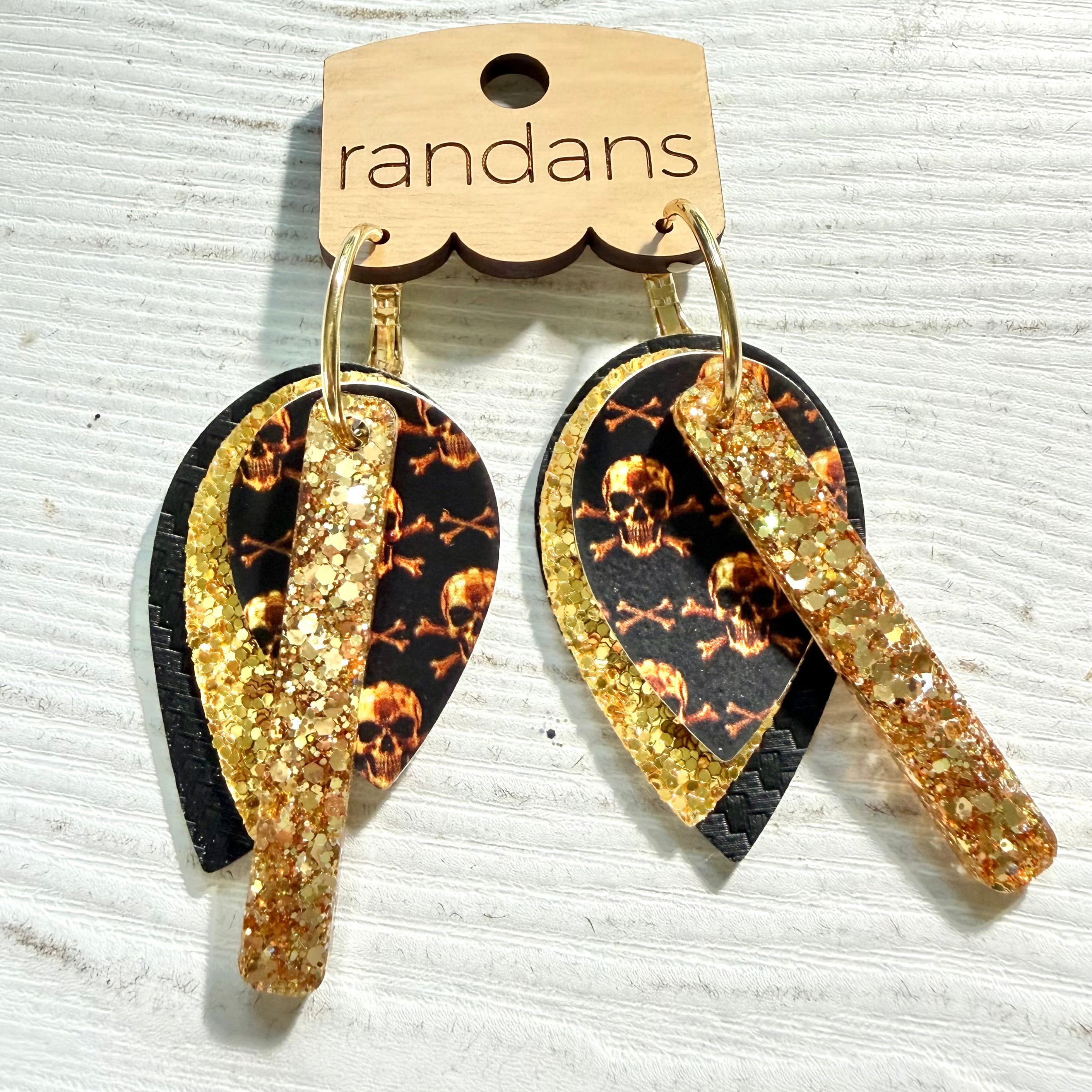 Randans petite fringe hoop earrings- Halloween- skulls-Dear Me Southern Boutique, located in DeRidder, Louisiana