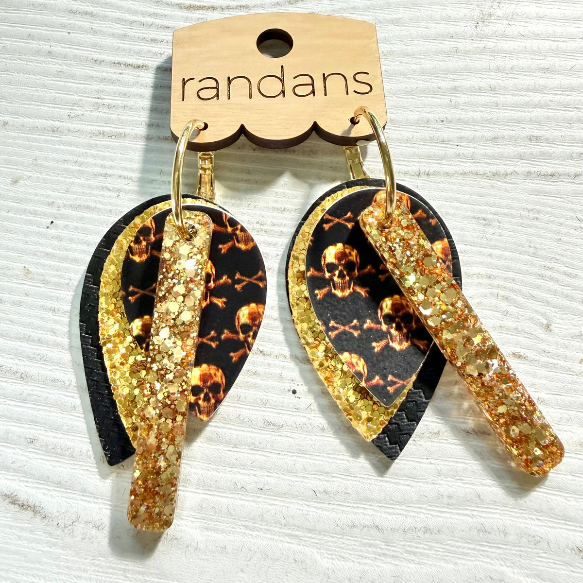 Randans petite fringe hoop earrings- Halloween- skulls-Presales-Dear Me Southern Boutique, located in DeRidder, Louisiana