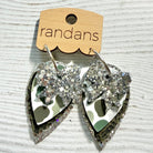 Randans petite fringe hoop earrings- camo- silver green camo-Dear Me Southern Boutique, located in DeRidder, Louisiana