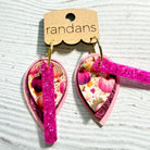 Randans petite fringe hoop earrings- fall- pink pumpkins-Dear Me Southern Boutique, located in DeRidder, Louisiana