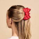 Red - Mini Satin Bougie Bow Claw Clip-Hair Clips-Dear Me Southern Boutique, located in DeRidder, Louisiana
