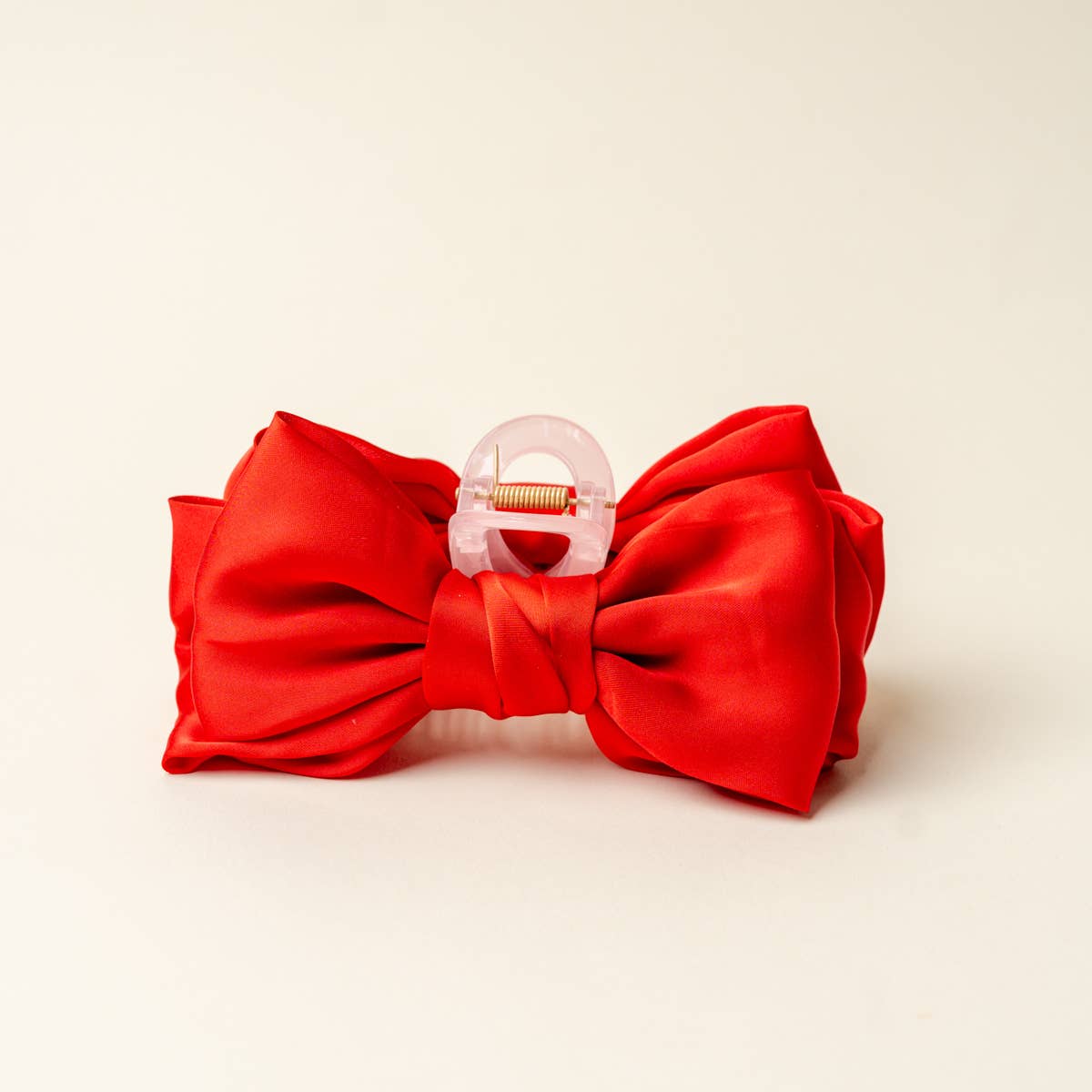 Red - Satin Bougie Bow Claw Clip-Hair Clips-Dear Me Southern Boutique, located in DeRidder, Louisiana