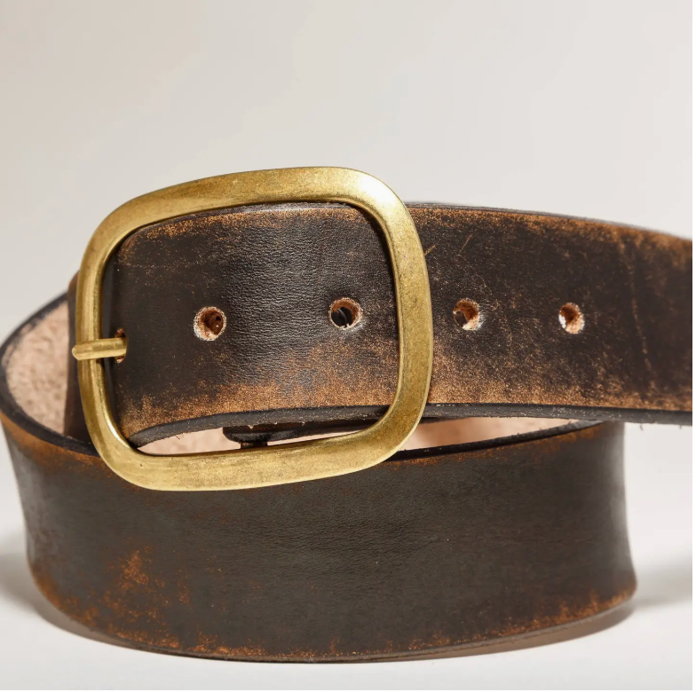 Regan Flegan Leather Belt with Brass Buckle-Other Accessories-Dear Me Southern Boutique, located in DeRidder, Louisiana