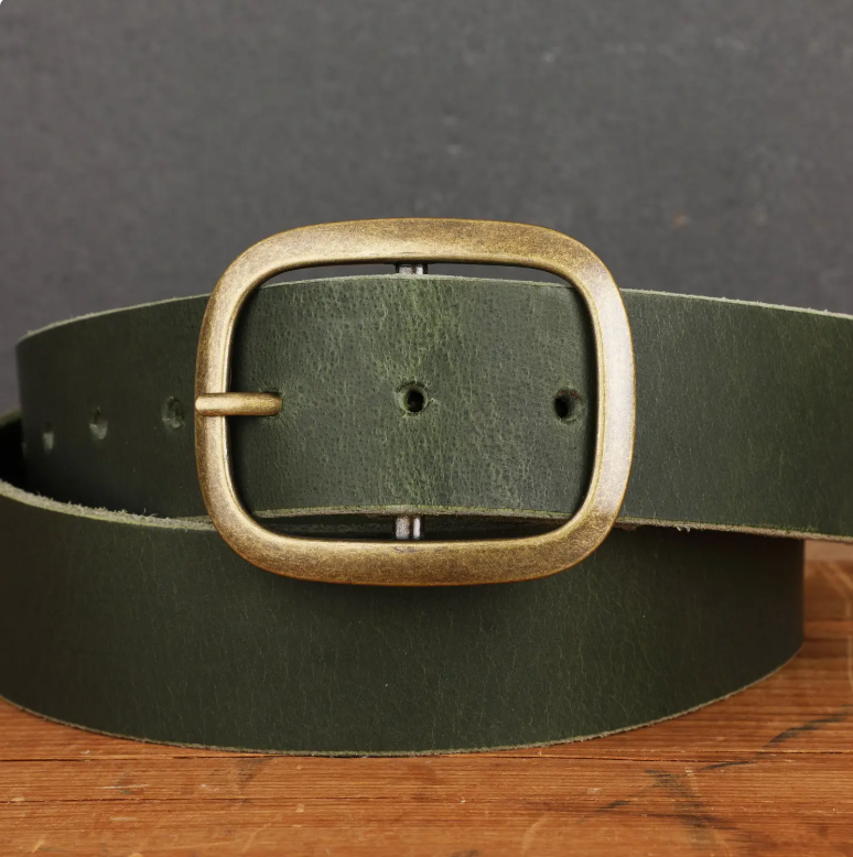 Regan Flegan Leather Belt with Brass Buckle-Other Accessories-Dear Me Southern Boutique, located in DeRidder, Louisiana