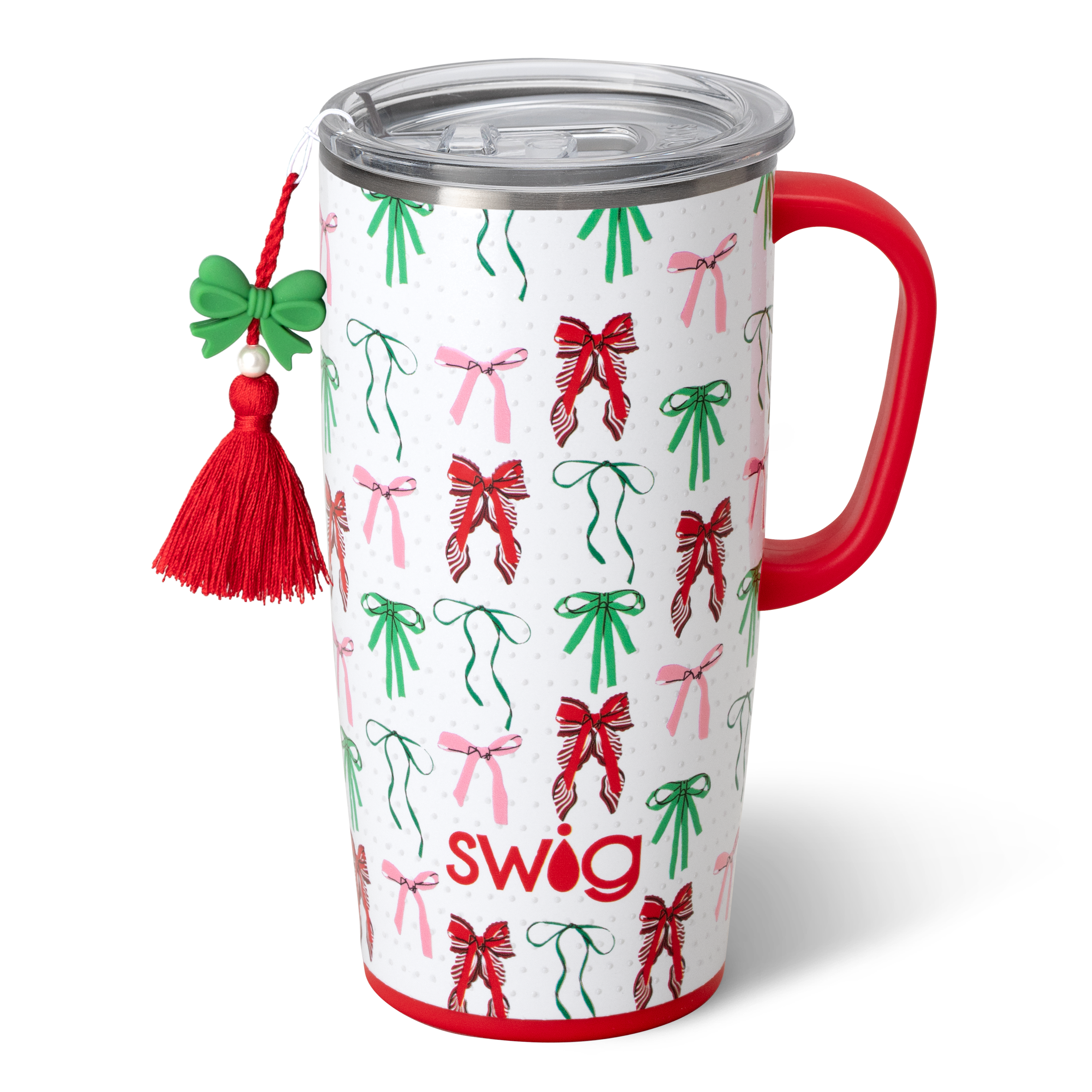 Ribbons & Bows Swig Travel Mug 22oz-Travel Mugs-Dear Me Southern Boutique, located in DeRidder, Louisiana