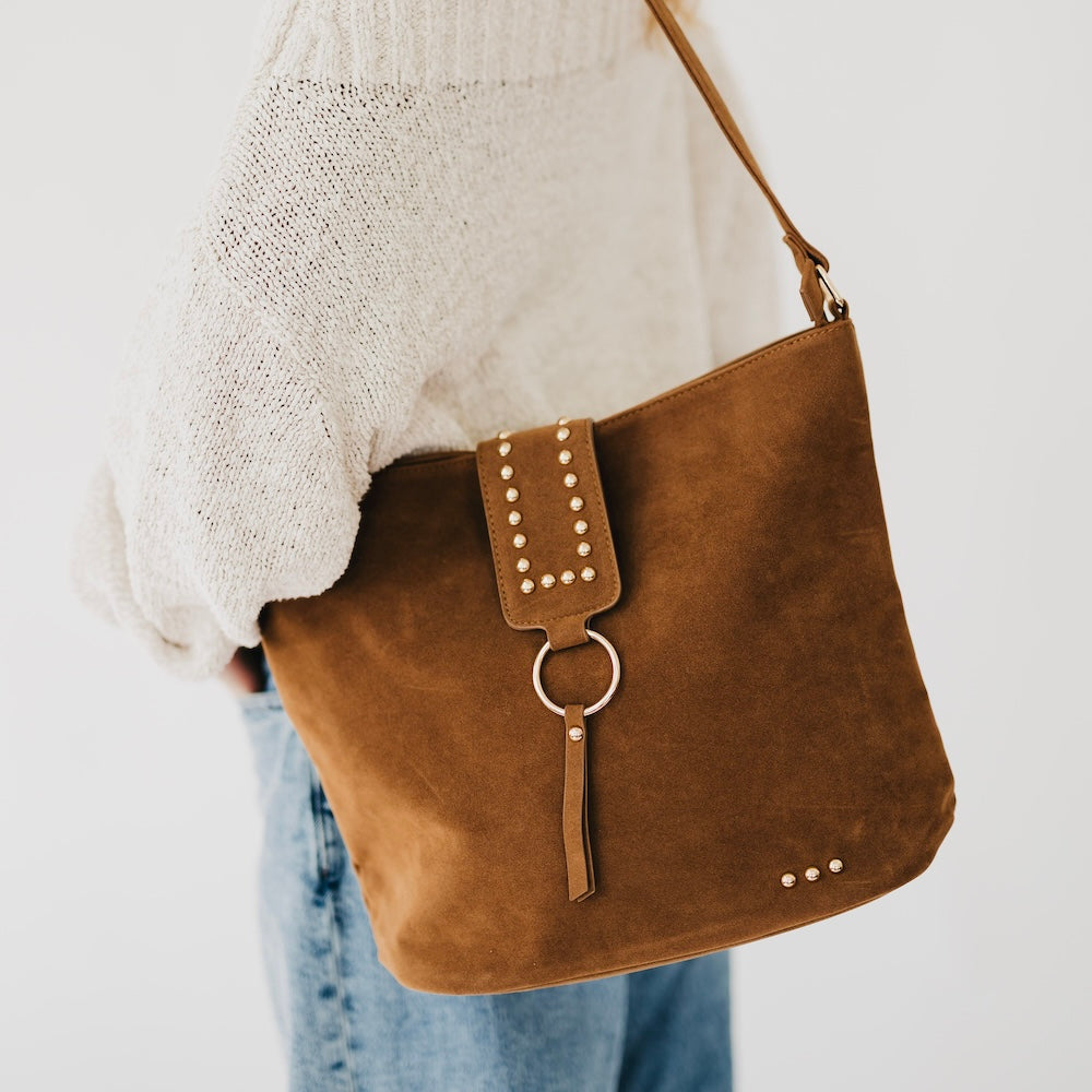 Rosemary Suede Bucket Bag-Shoulder Bag-Dear Me Southern Boutique, located in DeRidder, Louisiana