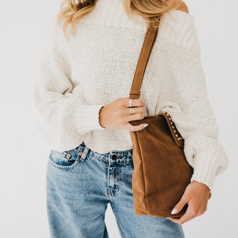 Rosemary Suede Bucket Bag-Shoulder Bag-Dear Me Southern Boutique, located in DeRidder, Louisiana
