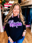 Rosepine Glam Sequin Applique Pullover-Sweaters-Dear Me Southern Boutique, located in DeRidder, Louisiana