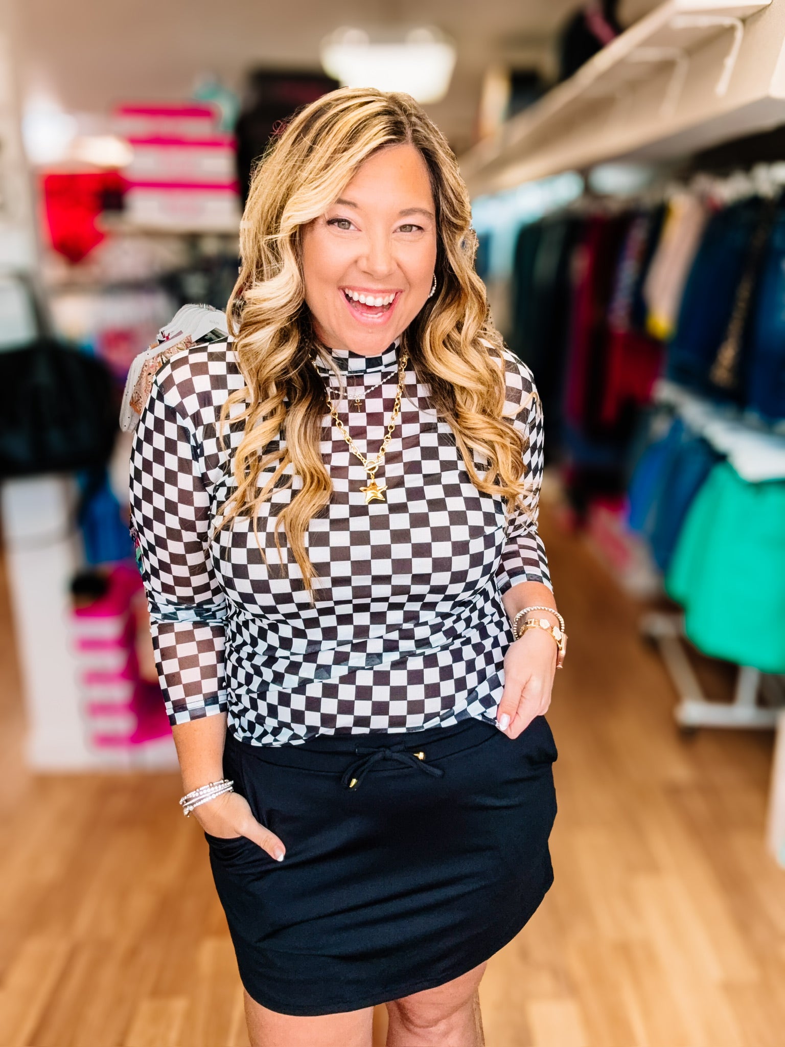 Round The Track Mesh Top-Presales-Dear Me Southern Boutique, located in DeRidder, Louisiana