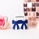 Royal Blue Coquette Bow Randans-Earrings-Dear Me Southern Boutique, located in DeRidder, Louisiana