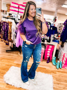 Royal Radiance Blouse-Short Sleeves-Dear Me Southern Boutique, located in DeRidder, Louisiana