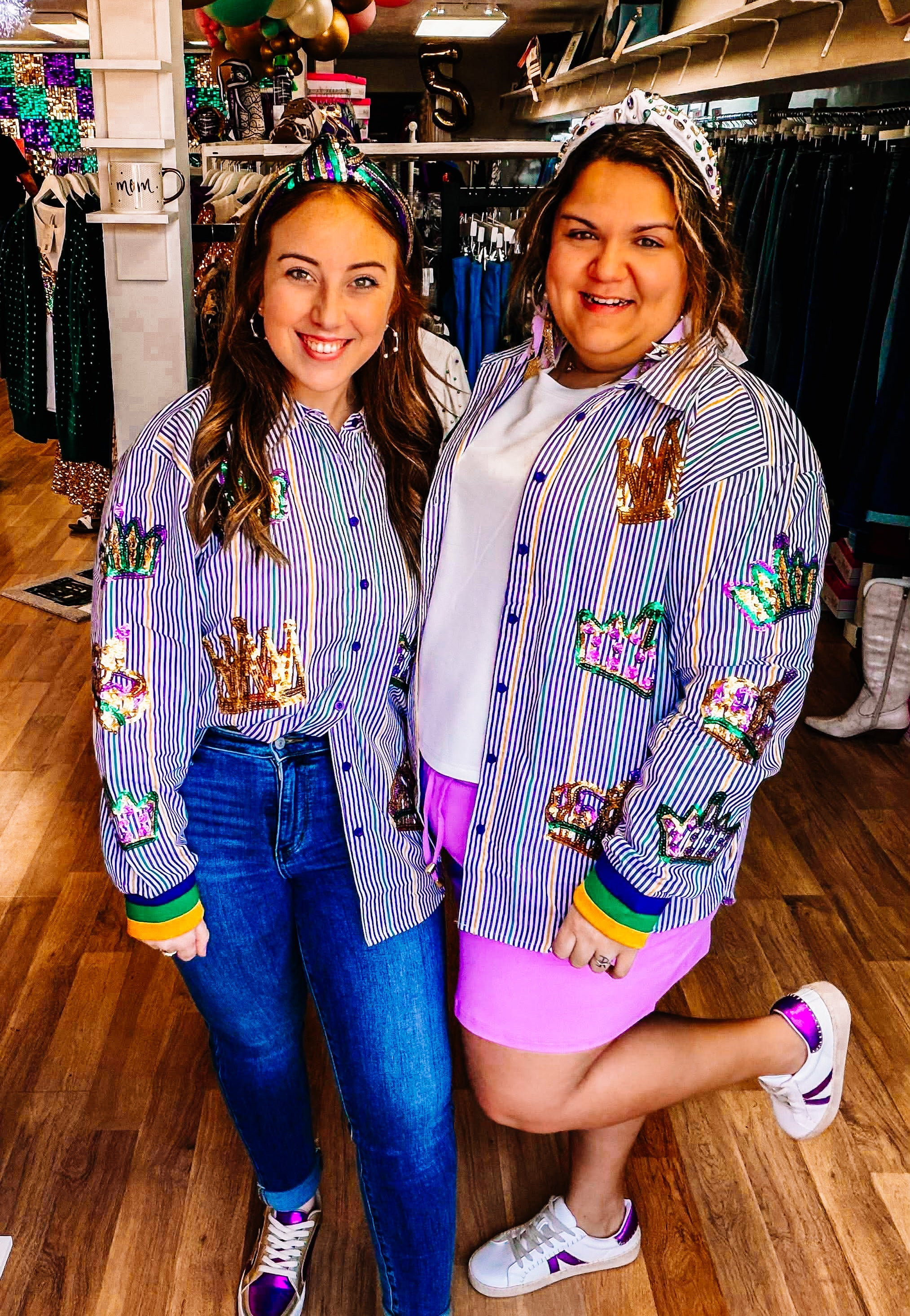 Royal Ruckus Sequin Button Down-Tops-Dear Me Southern Boutique, located in DeRidder, Louisiana