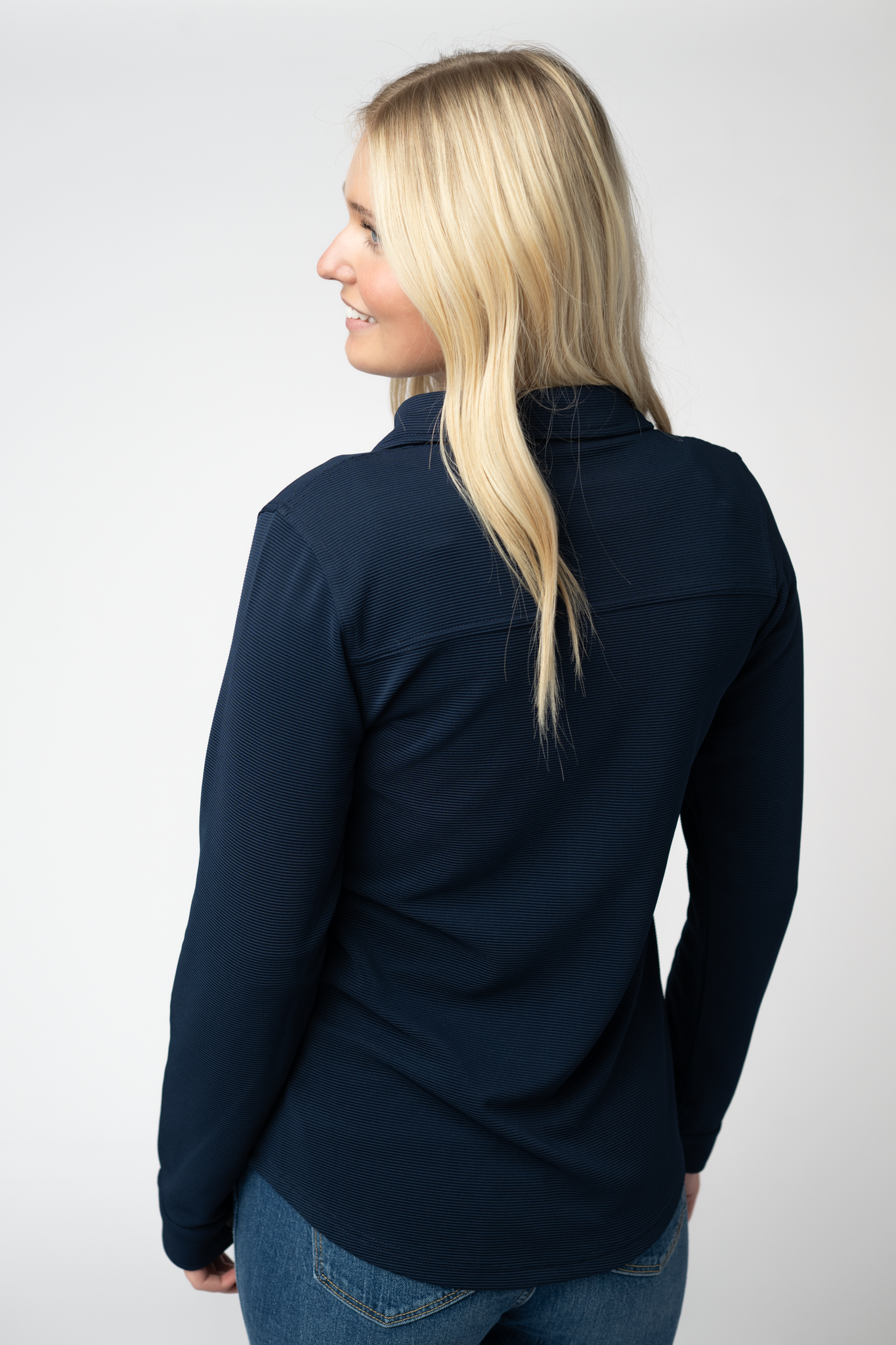 Ryleigh Ribbed Button Down - Navy-Dear Me Southern Boutique, located in DeRidder, Louisiana