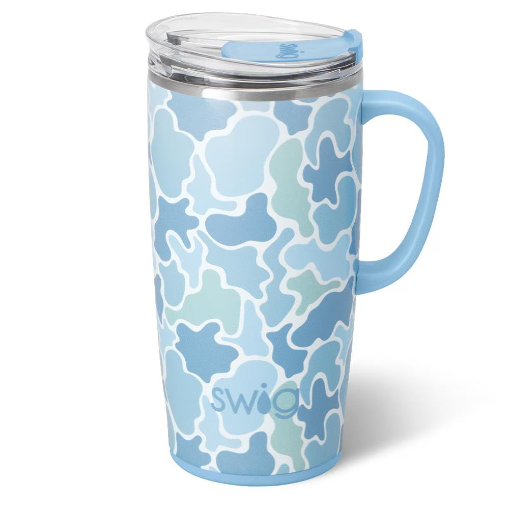 Saltwater Camo Travel Mug 22oz-Tumblers-Dear Me Southern Boutique, located in DeRidder, Louisiana