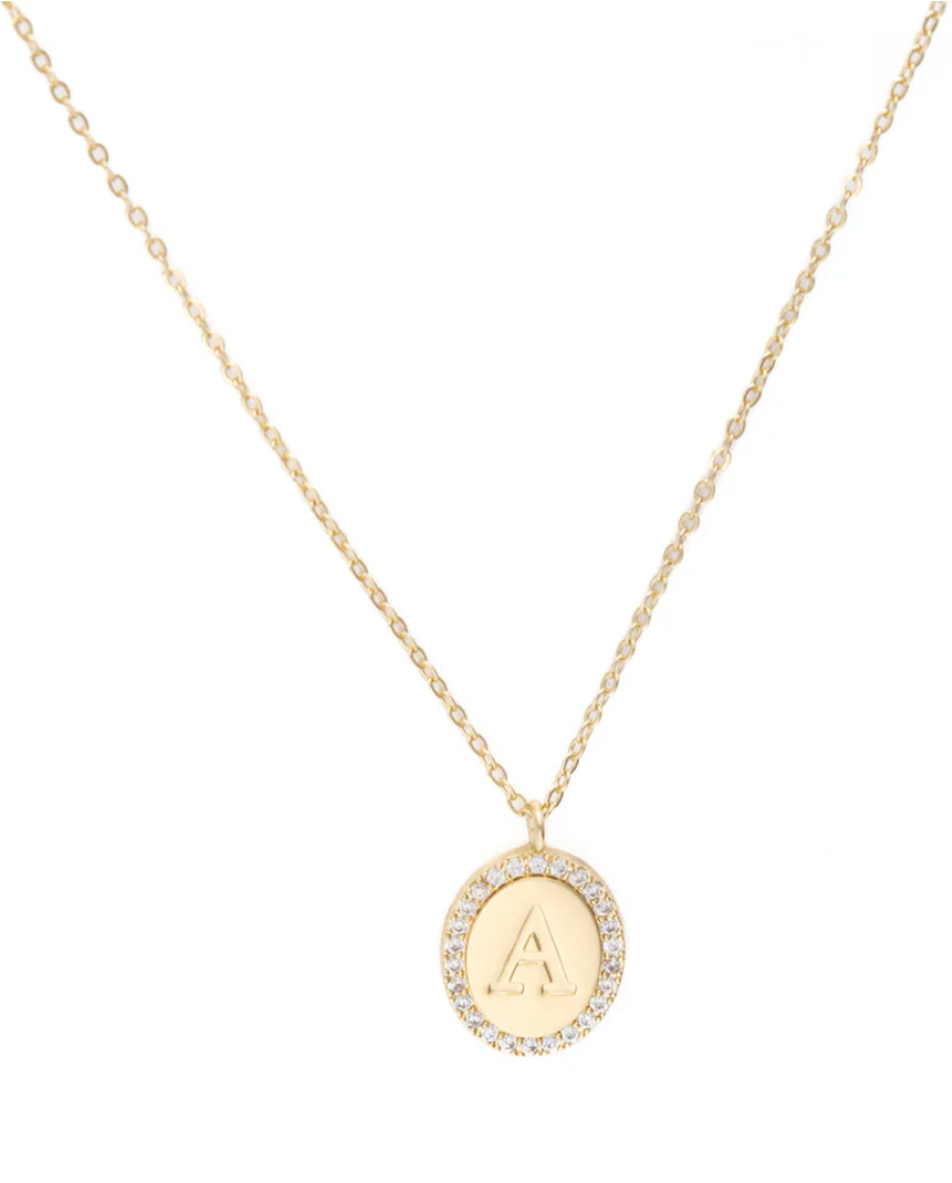 Samantha Initial Necklace-Jewelry - Necklaces-Dear Me Southern Boutique, located in DeRidder, Louisiana