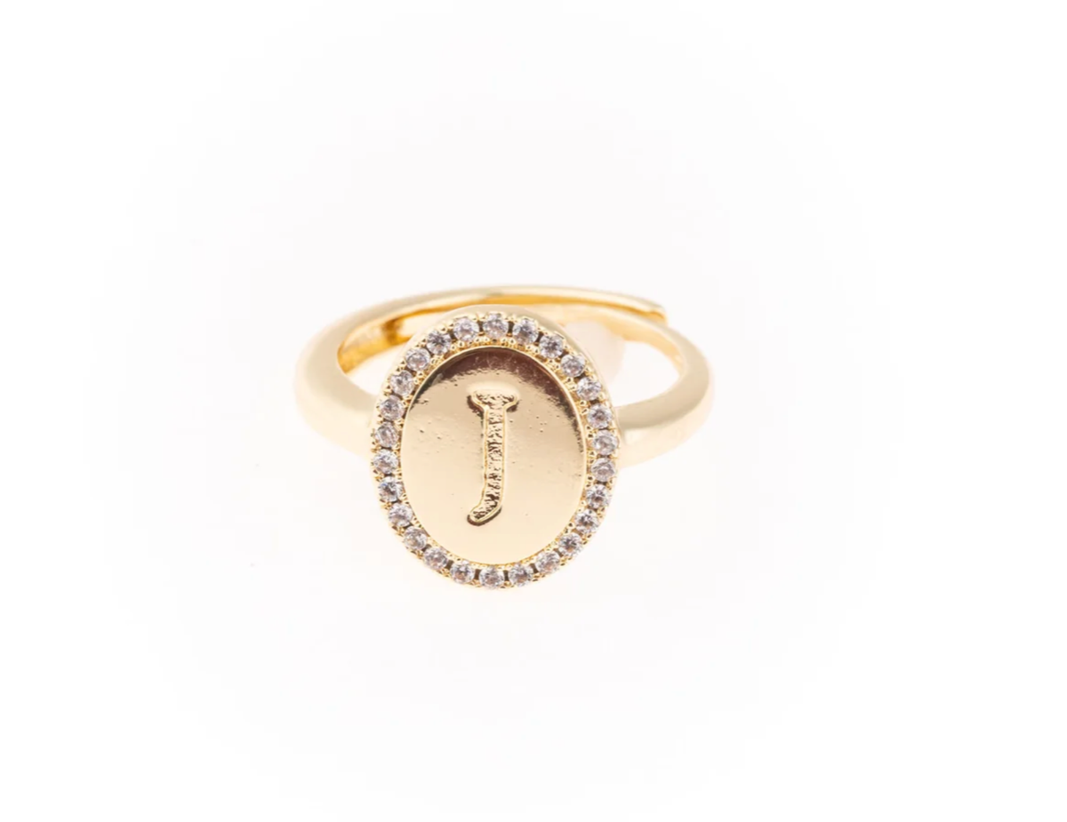 Samantha Initial Ring-Jewelry - Rings-Dear Me Southern Boutique, located in DeRidder, Louisiana