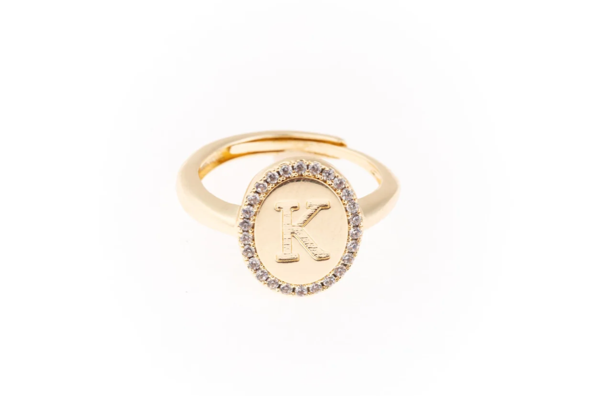 Samantha Initial Ring-Jewelry - Rings-Dear Me Southern Boutique, located in DeRidder, Louisiana