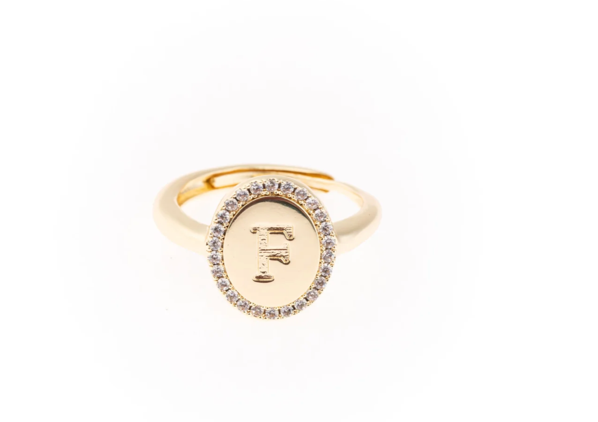 Samantha Initial Ring-Jewelry - Rings-Dear Me Southern Boutique, located in DeRidder, Louisiana