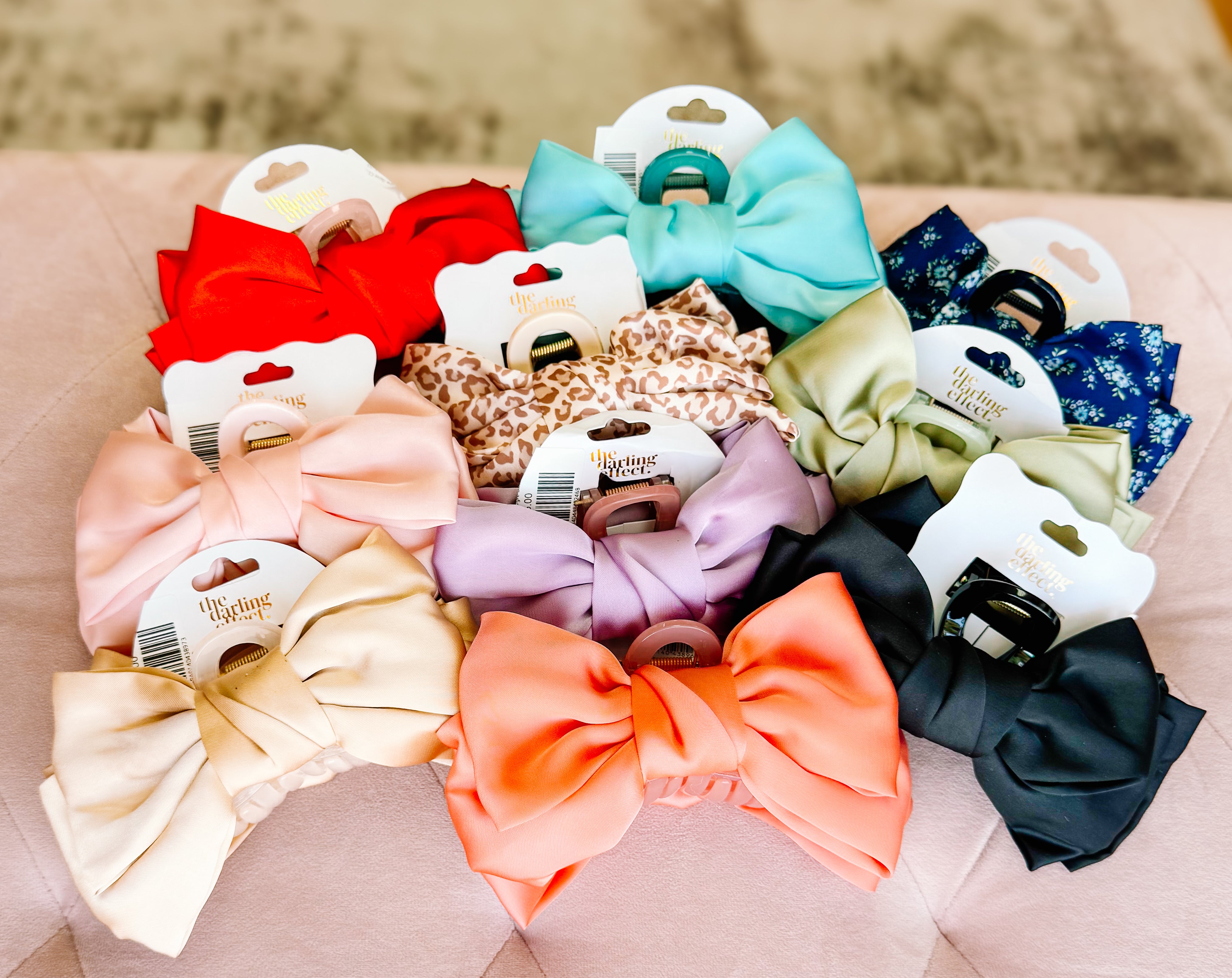 Satin Bougie Bow Claw Clip-Hair Clip-Dear Me Southern Boutique, located in DeRidder, Louisiana