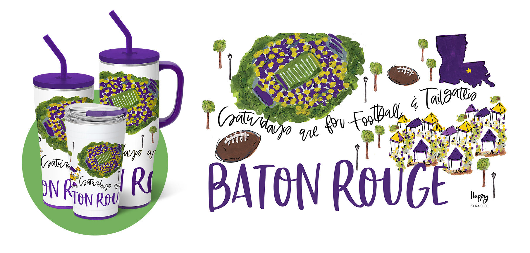 Saturdays in Baton Rouge Swig Mega Mug 40oz-Mega Mugs-Dear Me Southern Boutique, located in DeRidder, Louisiana