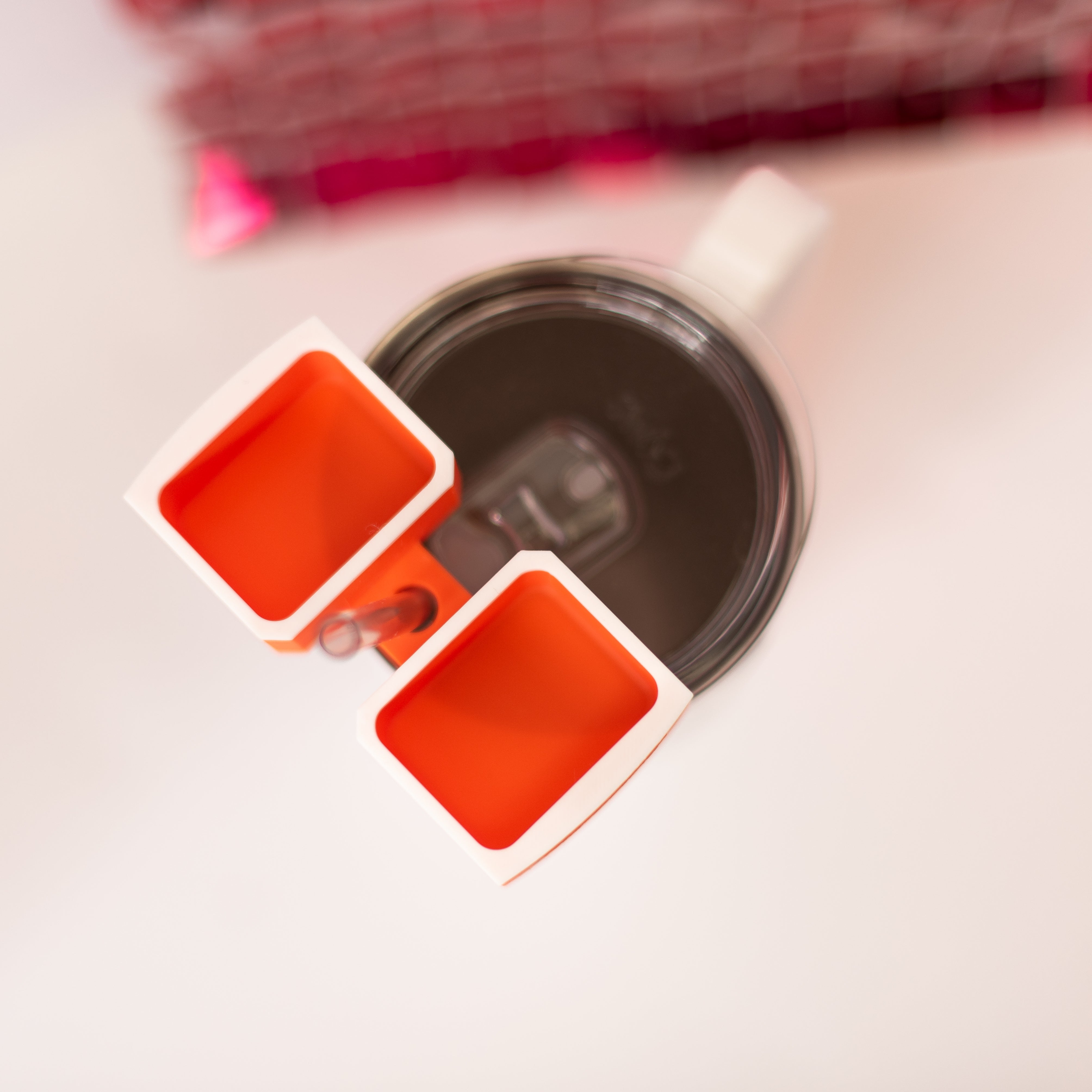 Sauce Cup Holder-Orange/White-Drinkwear-Dear Me Southern Boutique, located in DeRidder, Louisiana