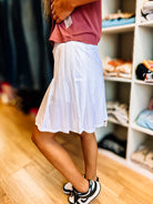Savannah Pleated Tennis Skort - White-Shorts/Skirts/Skorts-Dear Me Southern Boutique, located in DeRidder, Louisiana