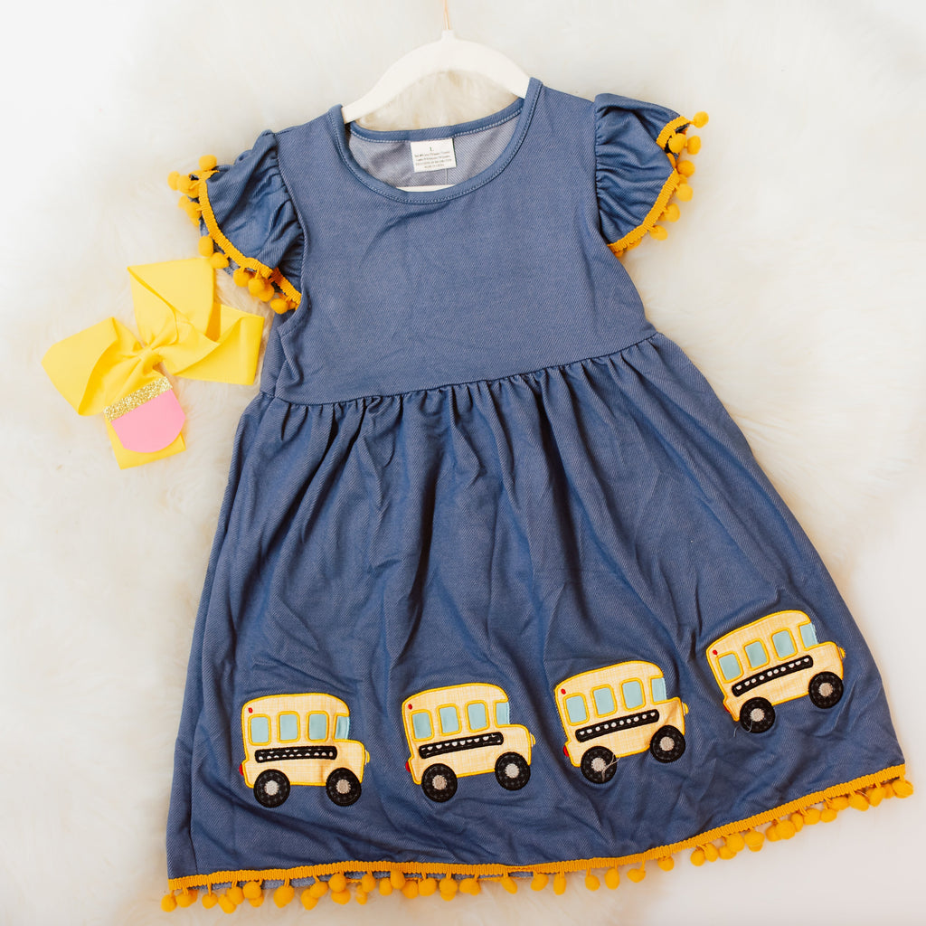 School Bus Twirl Dress-Kids-Dear Me Southern Boutique, located in DeRidder, Louisiana