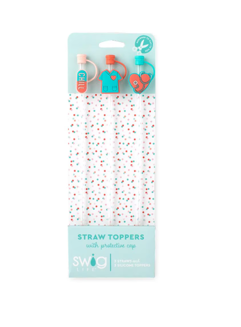 Scrub Life Swig Straw Topper Set-Straw Toppers-Dear Me Southern Boutique, located in DeRidder, Louisiana