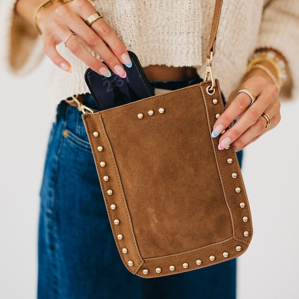 Shelby Suede Phone Bag-Crossbody Bag-Dear Me Southern Boutique, located in DeRidder, Louisiana