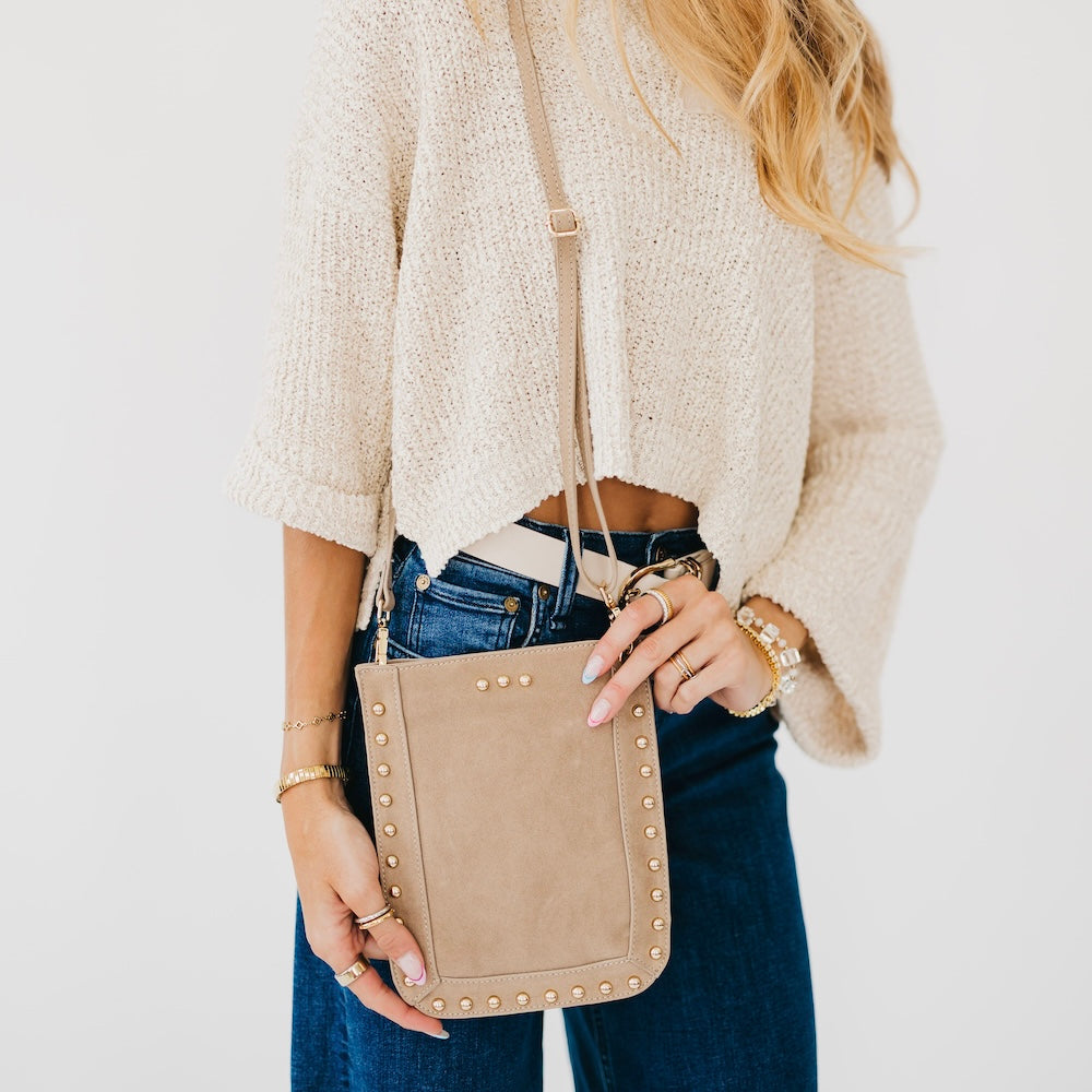 Shelby Suede Phone Bag-Crossbody Bag-Dear Me Southern Boutique, located in DeRidder, Louisiana