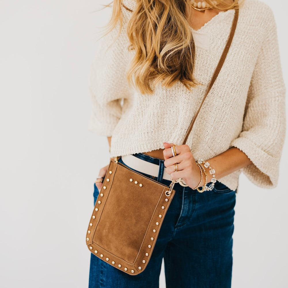 Shelby Suede Phone Bag-Presales-Dear Me Southern Boutique, located in DeRidder, Louisiana