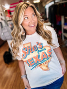 She’s From Texas Bougie Rhinestone Tee-Dear Me Southern Boutique, located in DeRidder, Louisiana