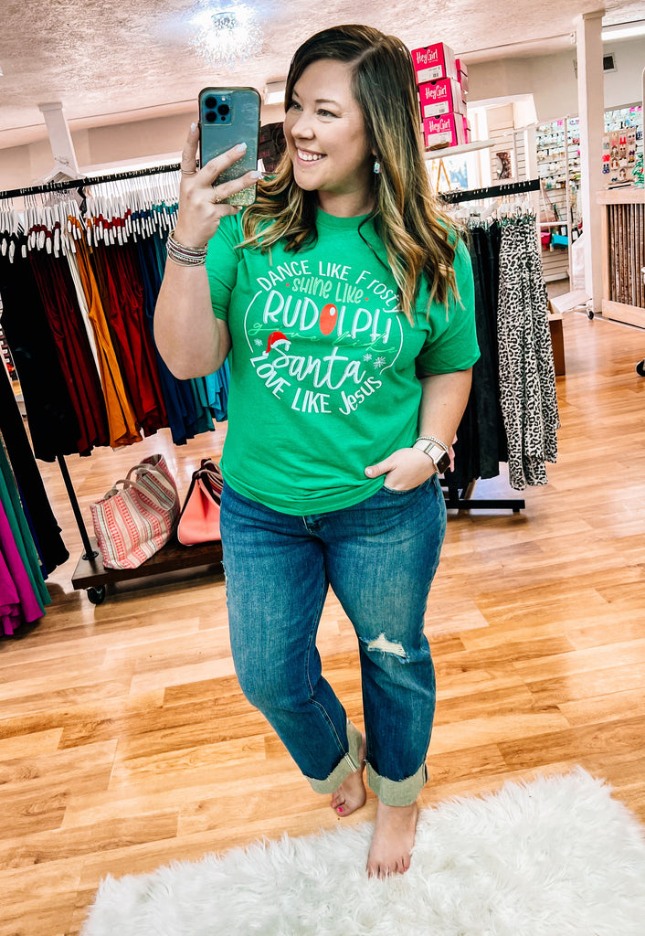 Shine Like Rudolph Tee - Adult-Graphic Tee-Dear Me Southern Boutique, located in DeRidder, Louisiana