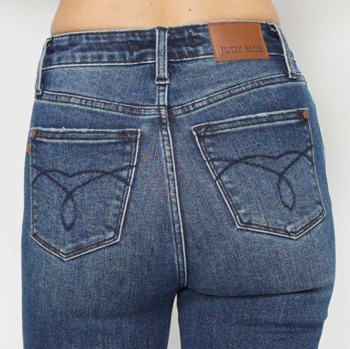 Short n' Sweet Tummy Control Bootcut Judy Blue Jeans-Jeans-Dear Me Southern Boutique, located in DeRidder, Louisiana