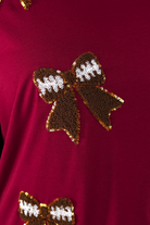 Sideline Sparkle Ruffle Top, Maroon-Top-Dear Me Southern Boutique, located in DeRidder, Louisiana