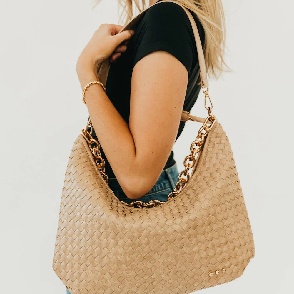 Sienna Slouchy Woven Shoulder Bag-Dear Me Southern Boutique, located in DeRidder, Louisiana