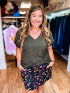 Sierra Pocket Top - Olive-Blouses-Dear Me Southern Boutique, located in DeRidder, Louisiana