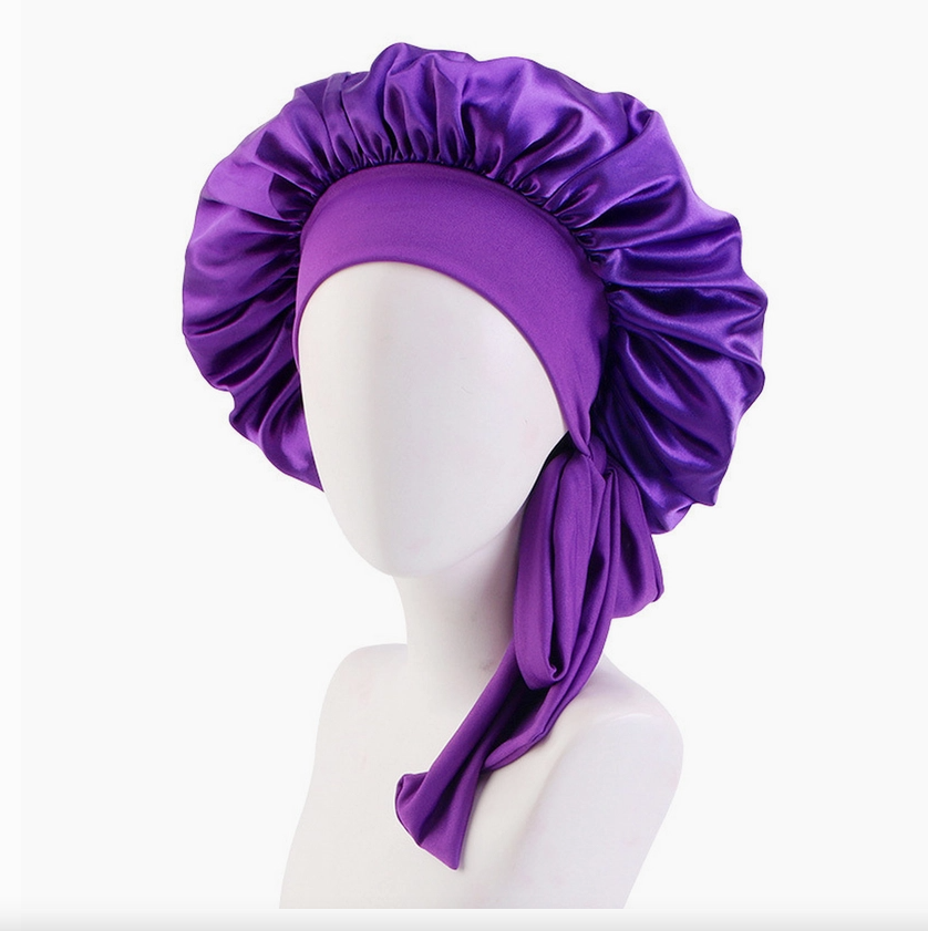 Silk Bonnet - Purple-Sleepwear-Dear Me Southern Boutique, located in DeRidder, Louisiana