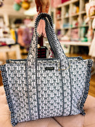 Simply Southern Black Bow Tote Bag-Tote Bags-Dear Me Southern Boutique, located in DeRidder, Louisiana