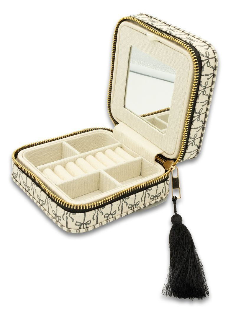Simply Southern Black Bow Travel Jewelry Case-Travel Case-Dear Me Southern Boutique, located in DeRidder, Louisiana