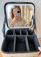 Simply Southern Tan Makeup Case with Light Up Mirror-Travel Case-Dear Me Southern Boutique, located in DeRidder, Louisiana