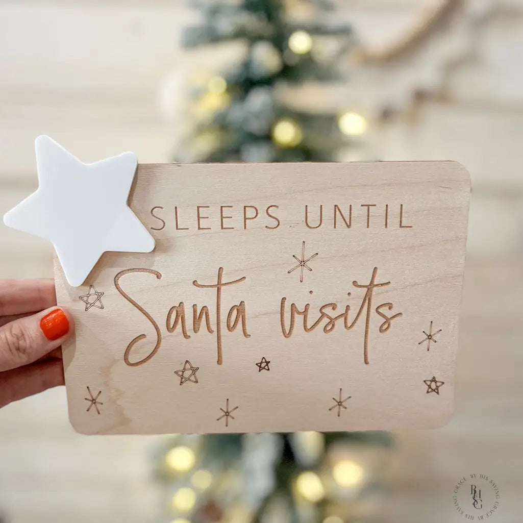 Sleeps Until Santa Countdown Sign-Home/Gift-Dear Me Southern Boutique, located in DeRidder, Louisiana
