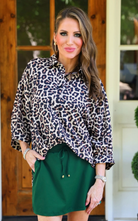 Sloane Button Up Top - Safari Chic-Presales-Dear Me Southern Boutique, located in DeRidder, Louisiana