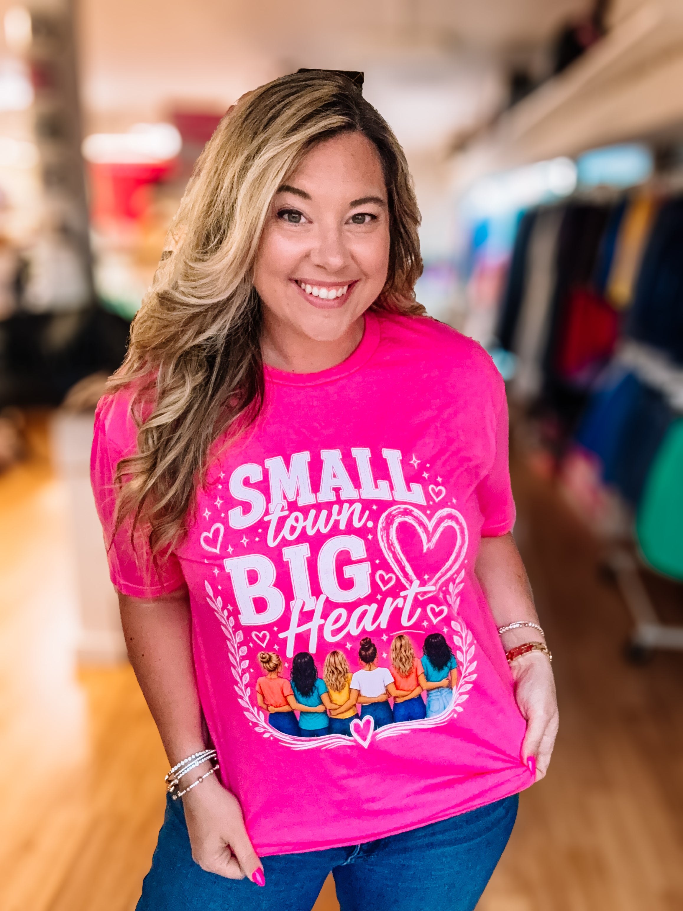 Small Town, Big Heart Tee for Mykah-Presales-Dear Me Southern Boutique, located in DeRidder, Louisiana