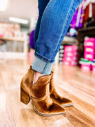 Smoke Show Boots- Brown Velvet-Boots-Dear Me Southern Boutique, located in DeRidder, Louisiana