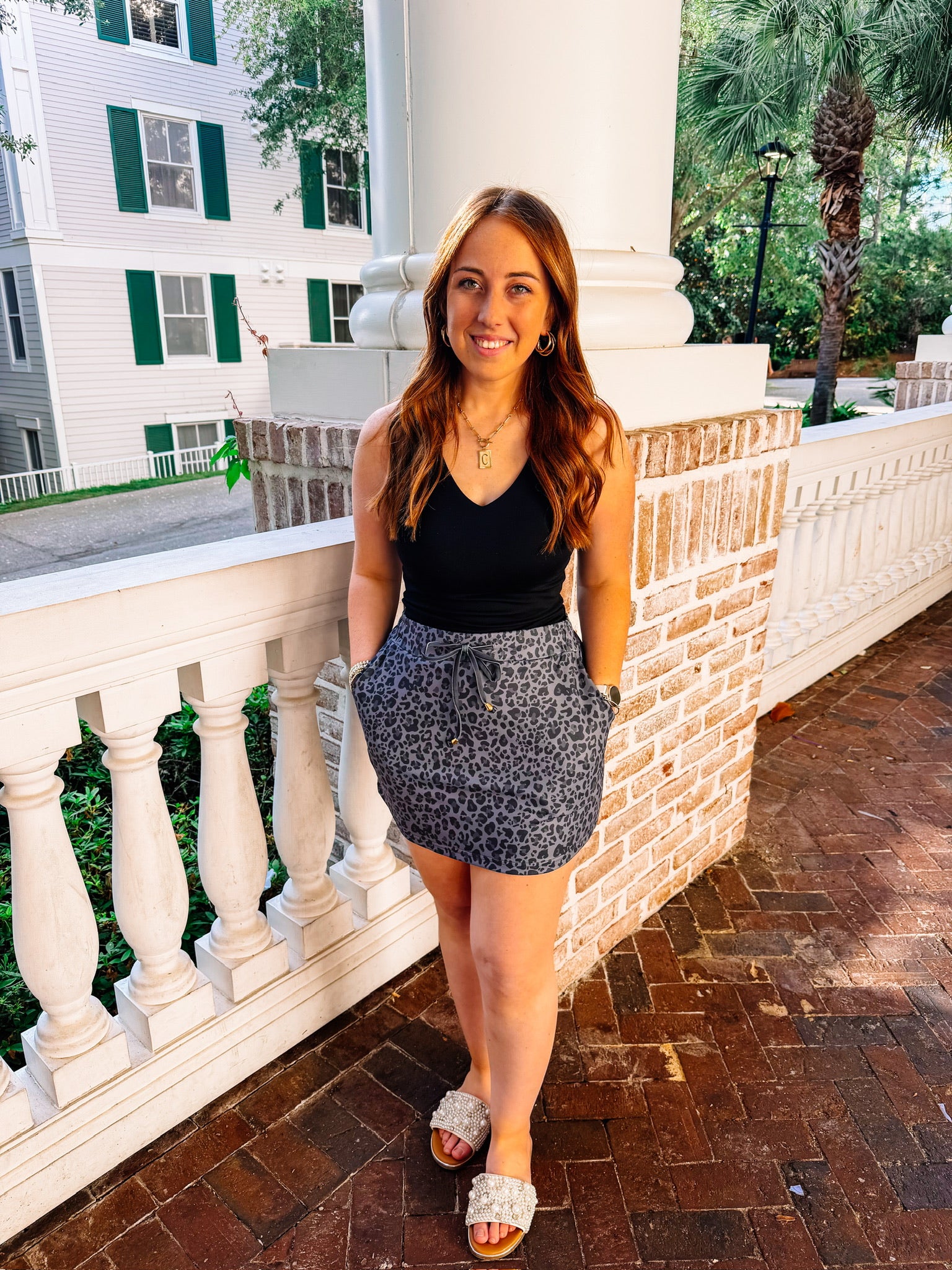 Smokey Leopard Everyday Skort-Presales-Dear Me Southern Boutique, located in DeRidder, Louisiana