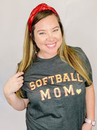 Softball Mom Tee-Graphic Tops-Dear Me Southern Boutique, located in DeRidder, Louisiana